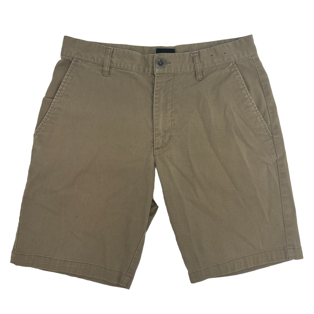 RVCA Shorts Men's Size 31 Beige Flat Front Chino Casual Pockets Week-End Stretch
